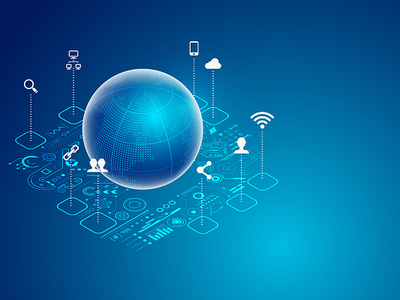 藍(lán)色科技立體智慧云互聯(lián)網(wǎng)云PNG素材科技元素